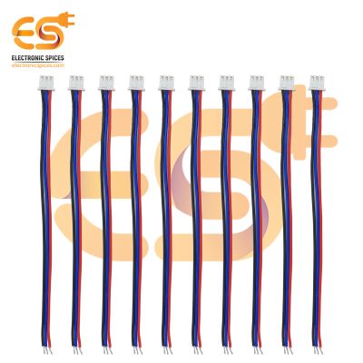 3 Pin XH JST 2.5mm Pitch Female Wire Connector (6 Inch) Pack of 10